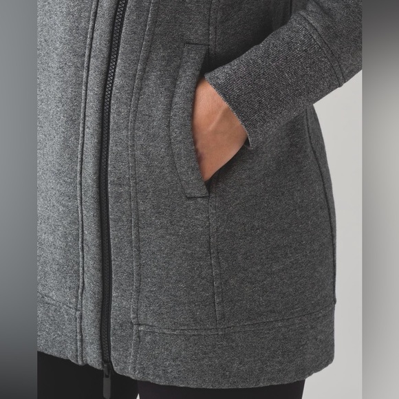 Lululemon Back To It Wrap Heathered Speckled Charcoal Black Jacket Size 4 - Picture 4 of 13